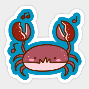 Musical Red Crab Sticker